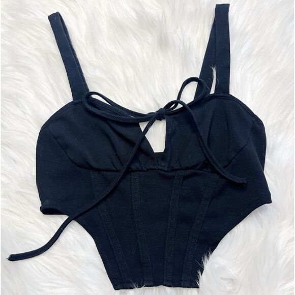 SHEIN Cropped Bustier Top Black Size XS - Picture 1 of 3